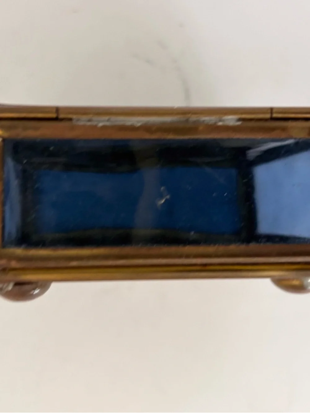 Vintage Celestial Themed Handcrafted Via Vermont Glass and Brass Trinket Box - Picture 4 of 11